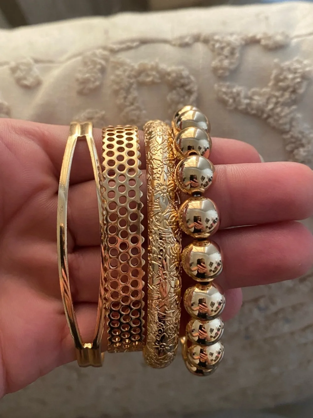 Gold-Tone Women's Bracelets, Earrings, watch set/NWOT